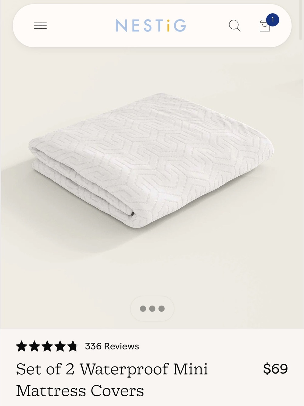 Nestig Mini Crib 2 Fitted Sheets and 2 Mattresses Covers - Picture 5 of 5